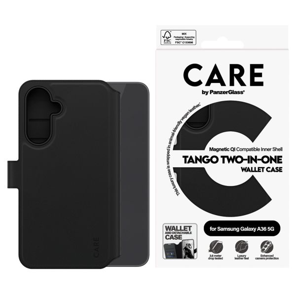 CARE by PanzerGlass Tango 2 in 1 Wallet Case MagSafe Samsung Galaxy A36 - Schwarz