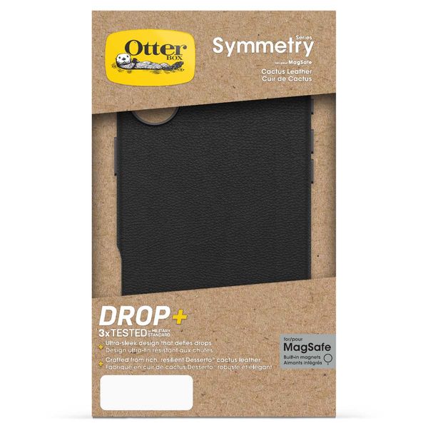 OtterBox Symmetry Cactus Leder Back Cover MagSafe Apple iPhone 16 Plus - Noir Ash
