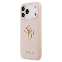 Guess Big 4G Logo Hülle Grained Apple iPhone 17 Pro - Rosa