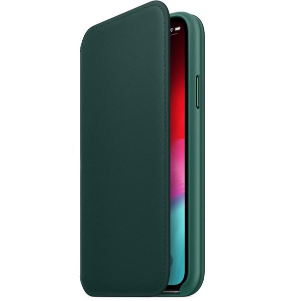 Apple Leather Folio Klapphülle Grün für das Apple iPhone Xs / X