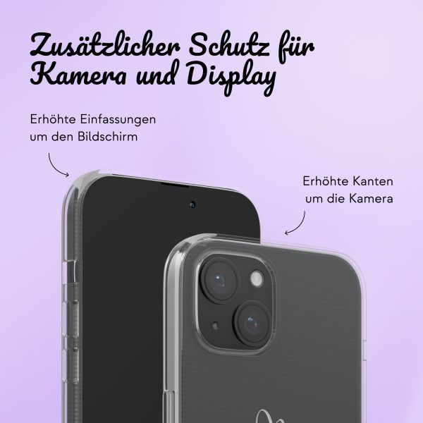 Personalisierte Hülle mit elegantem Herz iPhone 14 - Transparent