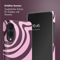 Selencia Vivid Back Cover Samsung Galaxy S25 Edge - Wavy Swirl Pink Plum