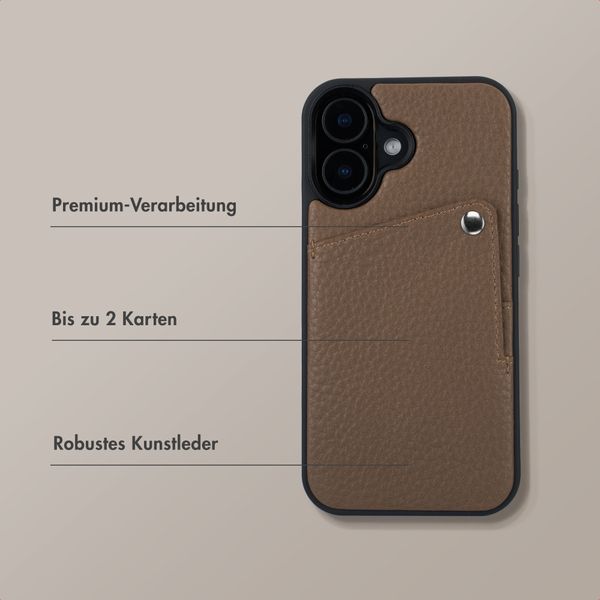 Selencia Riva Back Cover mit Kartenfach Apple iPhone 16 - Mocha Brown