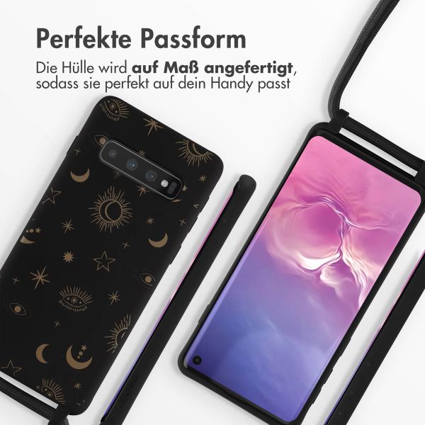 imoshion Silikonhülle design mit Band für das Samsung Galaxy S10 - Sky Black