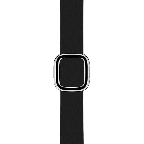 Apple Leather Band Modern Buckle für die Apple Watch Series 1 bis 9 / SE (38/40/41 mm) | Series 10 (42 mm) - Größe L - Schwarz