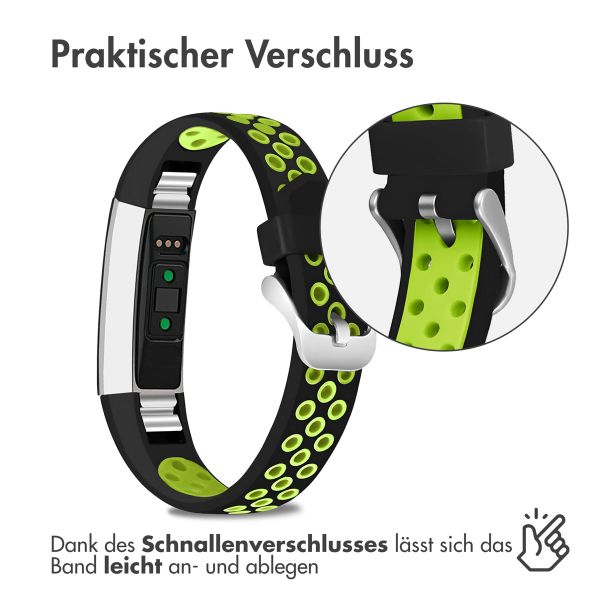 imoshion Silikonband Sport für das Fitbit Alta (HR) - Schwarz/Grün