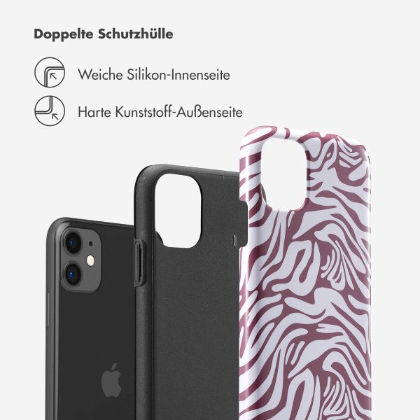 Selencia Vivid Tough Back Cover für das iPhone 11 - Trippy Swirl Dark Rose