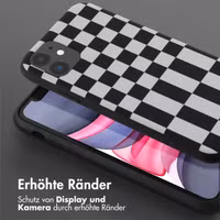 Selencia SilikonHülle design mit abnehmbarem Band Apple iPhone 11 - Irregular Check Black