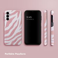 Selencia Vivid Tough Back Cover für das Samsung Galaxy A14 (5G/4G) - Colorful Zebra Old Pink