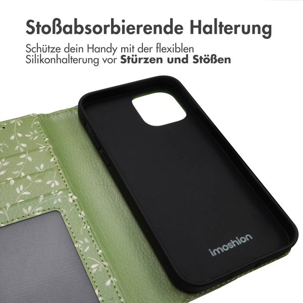 imoshion ﻿Design Klapphülle für das iPhone 12 (Pro) - Green Flowers