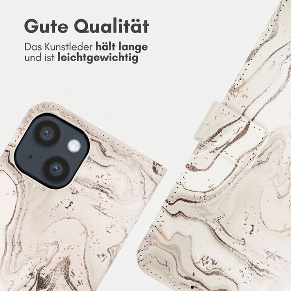 imoshion Design Klapphülle Apple iPhone 14 - Sandy Marble
