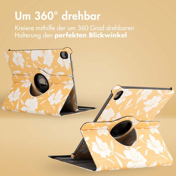 imoshion 360° drehbare Design Klapphülle Apple iPad Air 5 (2022) / Air 4 (2020) - Yellow Flowers