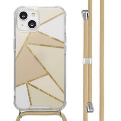imoshion Design Hülle mit Band Apple iPhone 14 - Beige Graphic