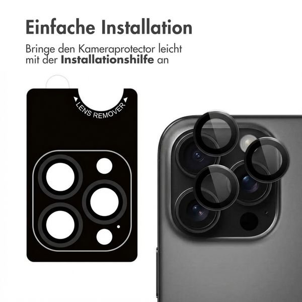 imoshion 2er-Pack Objektivschutz für Kamera für das Apple iPhone 16 Pro / 16 Pro Max - Schwarz / Titanium
