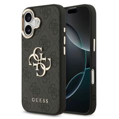 Guess 4G Metal Logo Back Cover Apple iPhone 17 - Gold Edge - Black