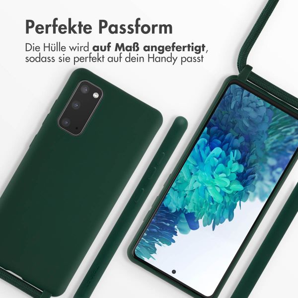 imoshion Silikonhülle mit Band für das Samsung Galaxy S20 FE - Dunkelgrün