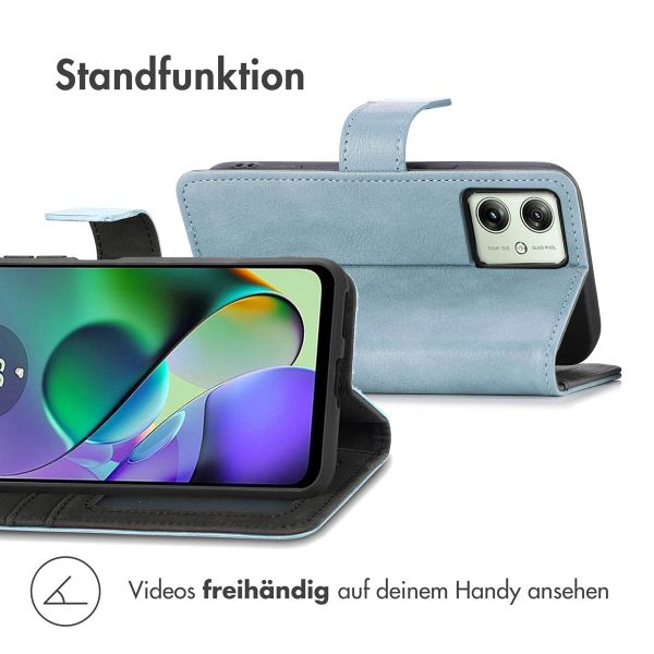 imoshion Luxuriöse Klapphülle Motorola Moto G54 - Hellblau