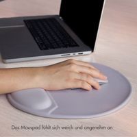 imoshion Ergonomisches Mauspad - Mauspad mit Handgelenkstütze - 30 x 25 cm - Grau