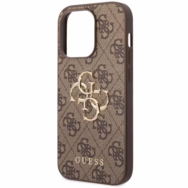 Guess 4G Metal Logo Back Cover Apple iPhone 14 Pro - Braun
