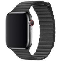 Apple Lederarmband für das  Apple Watch Series 1 t/m 11 / SE / Ultra (44/45/46/49 mm) - Größe L - Schwarz
