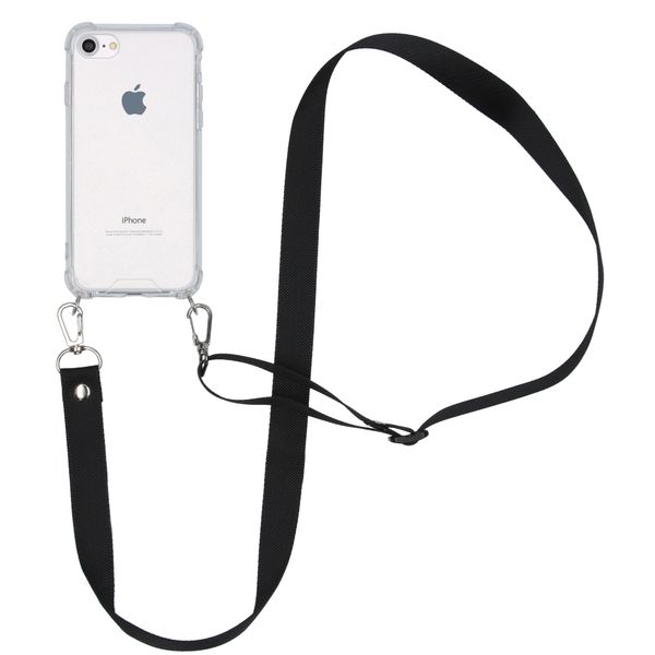 imoshion Backcover mit Band - Nylon Schwarz iPhone SE (2022 / 2020) / 8 / 7