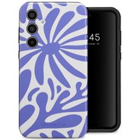 Selencia Vivid Tough Back Cover für das Samsung Galaxy A35 - Modern Bloom Sapphire Blue