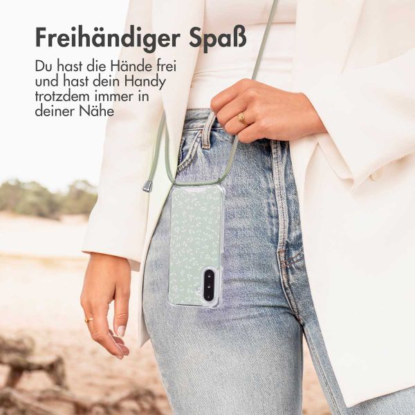 imoshion Design Hülle mit Band Samsung Galaxy A26 - Smoke Green Flowers