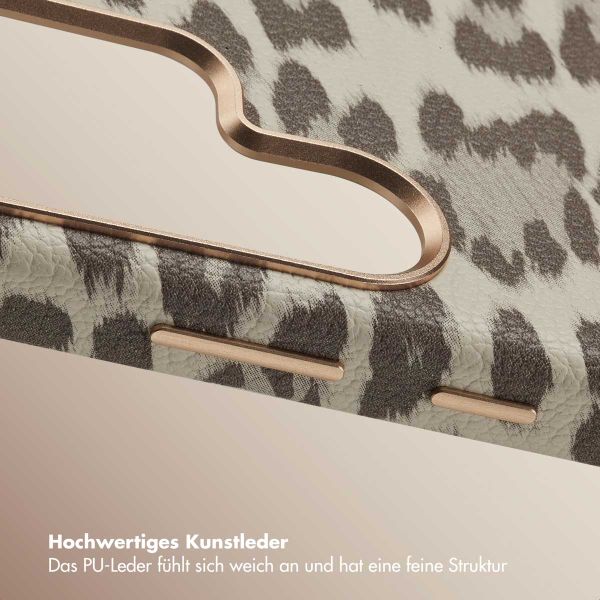 Selencia Sabi Backcover Leopardenmuster mit MagSafe Samsung Galaxy S25 Ultra - Soft Ivory