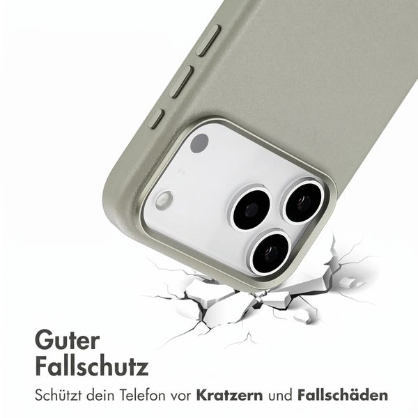 Accezz MagSafe Leather Backcover Apple iPhone 18 Pro Max / 17 Pro Max - Light Grey