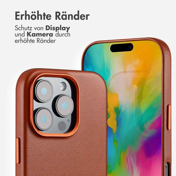 Accezz MagSafe Leather Backcover für das Apple iPhone 16 Pro - Sienna Brown