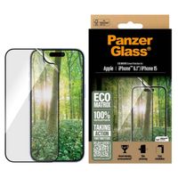 PanzerGlass ﻿Ultra Wide Fit Recycelter Antibakterieller Screen Protector Matrix inkl. Applikator für das Apple iPhone 16