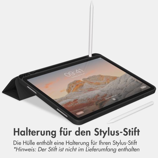 Accezz Smarte Klapphülle aus Silikon Apple iPad Air 11 Zoll (2025) M3 / (2024) M2 / Air 5 (2022) / Air 4 (2020) - Schwarz