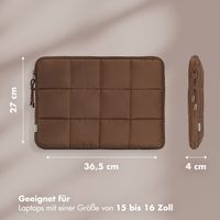Selencia Puffy Laptop Hülle 15-16 Zoll - Laptop Sleeve - Mocha Brown