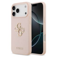 Guess Big 4G Logo Hülle Grained Apple iPhone 17 Pro - Rosa