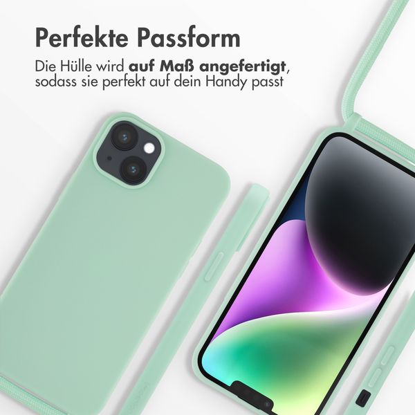 imoshion Silikonhülle mit Band für das iPhone 14 Plus - Mintgrün