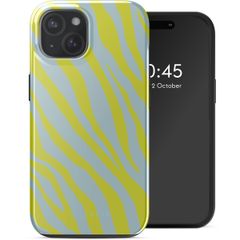 Selencia Vivid Tough Back Cover MagSafe für das iPhone 15 - Zebra Winter Sky Titanium Yellow