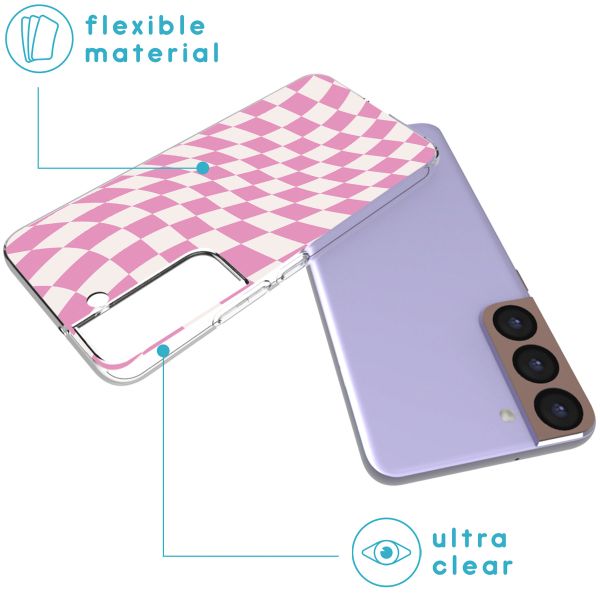 imoshion Design Hülle für das Samsung Galaxy S22 - Retro Pink Check