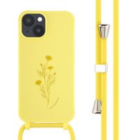 imoshion SilikonHülle design mit Band iPhone 14 - Flower Yellow