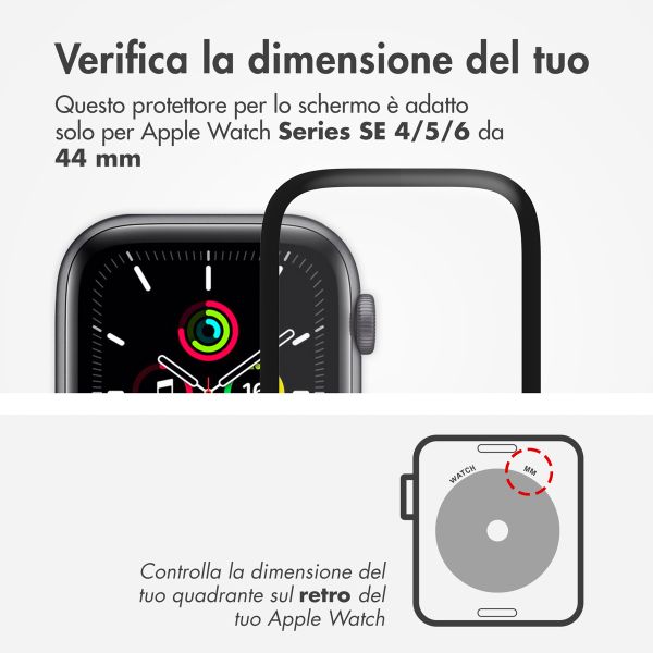 Accezz 2x Displayschutzfolie mit Applikator für die Apple Watch Series 4-6 / SE - 44 mm