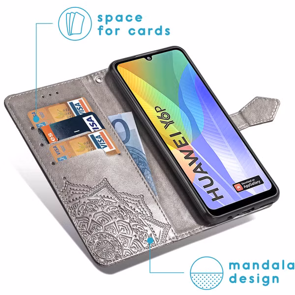 imoshion Mandala Klapphülle Huawei Y6p - Grau