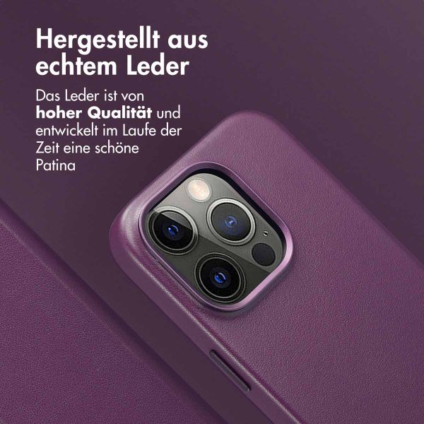 Accezz 2-in-1 Klapphülle aus Leder mit MagSafe für das iPhone 14 Pro - Heath Purple