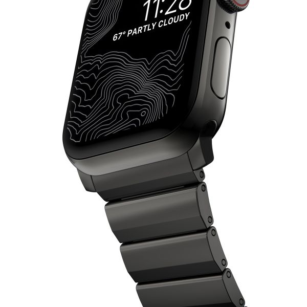 Nomad Magnetisches Stahlgliederarmband für das  Apple Watch Series 1 t/m 11 / SE / Ultra (44/45/46/49 mm) - Graphite