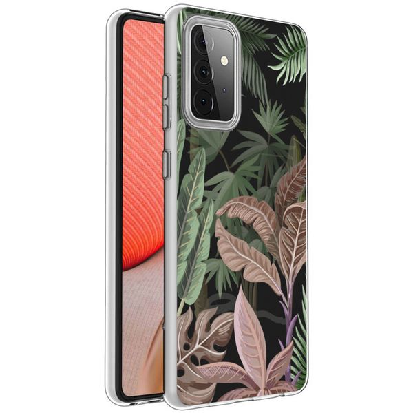 imoshion Design Hülle Samsung Galaxy A72 - Dschungel - Grün / Rosa