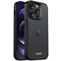 Accezz Rugged Frosted Back Cover für das iPhone 14 Pro - Schwarz