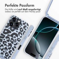 imoshion Silikonhülle design mit Band für das iPhone 16 Pro - Animal Lila