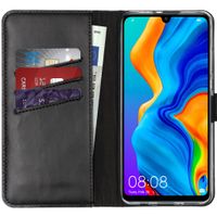 Selencia Echtleder Klapphülle Huawei P30 Lite - Schwarz