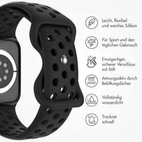 imoshion Sportarmband⁺ für die Apple Watch Series 1 bis 9 / SE (38/40/41 mm) | Series 10 (42 mm) - Größe S/M - Schwarz