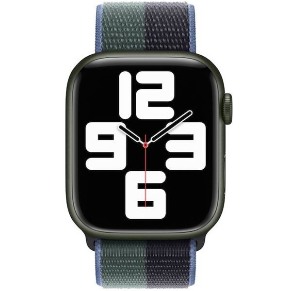 Apple Sport Loop Armband für Apple Watch Series 1 bis 10 / SE / Ultra (2) (44/45/46/49 mm) - Midnight/Eucalyptus