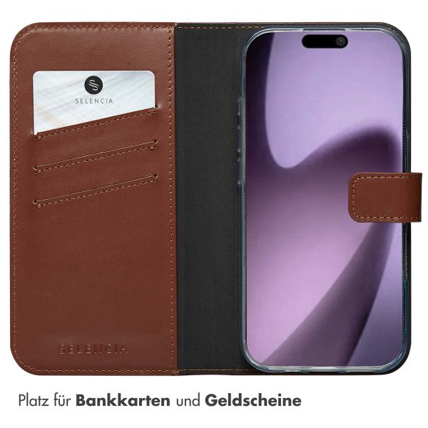 Selencia Echtleder Klapphülle Apple iPhone 17 - lichtbruin