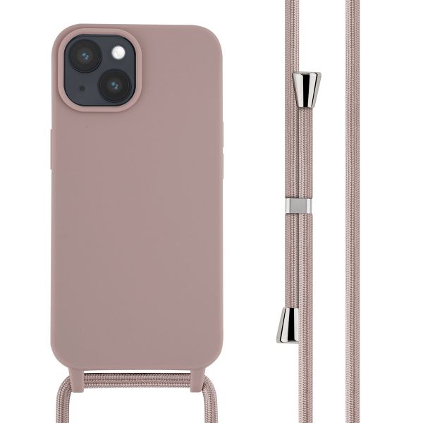 imoshion Silikonhülle mit Band für das iPhone 15 - Sand Pink